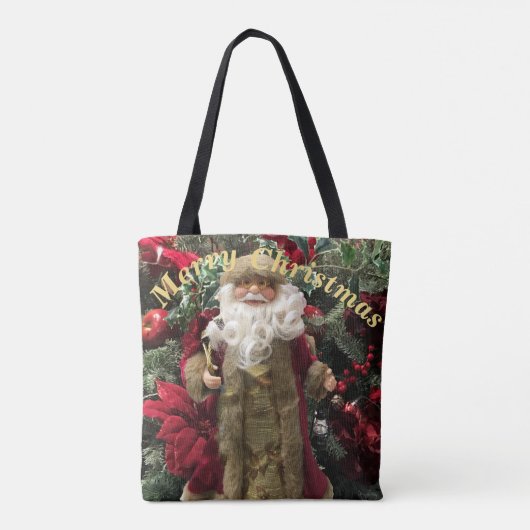 Jolly ouderwetse kerstman tote bag (Achterkant)