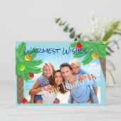 Jolly Palm Trees Tropical Holiday Greeting Feestdagenkaart (Staand voorkant)