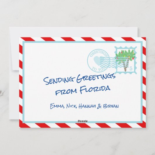 Jolly Palm Trees Tropical Holiday Greeting Feestdagenkaart (Achterkant)