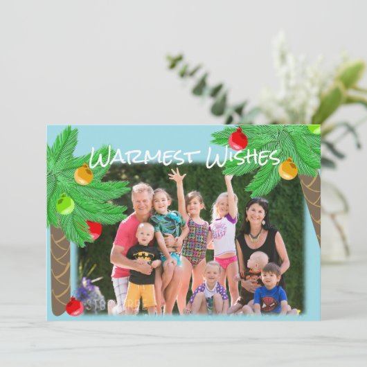 Jolly Palm Trees Tropical Holiday Greeting Feestdagenkaart (Staand voorkant)
