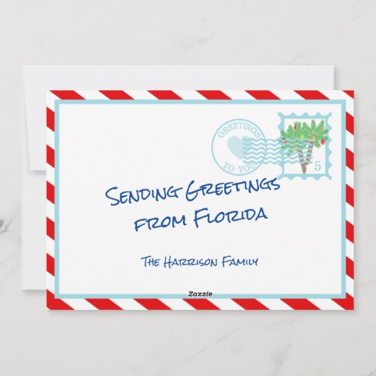 Jolly Palm Trees Tropical Holiday Greeting Feestdagenkaart (Achterkant)