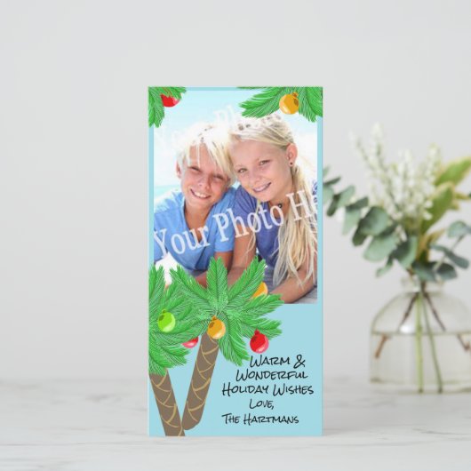 Jolly Palm Trees Vakantie Groeten Kaart (Staand voorkant)