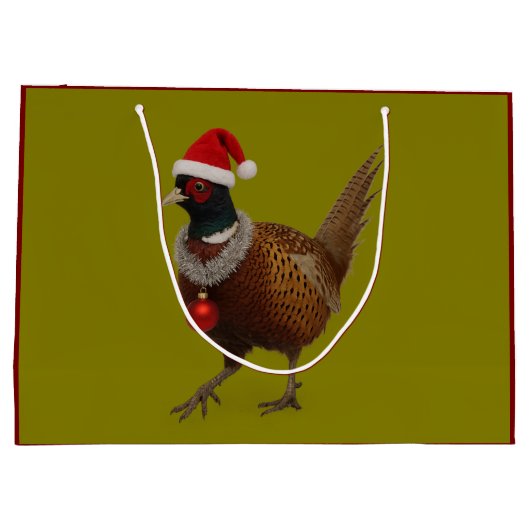 Jolly Pheasant Christmas Gift Bag Groot Cadeauzakje (Achterkant)