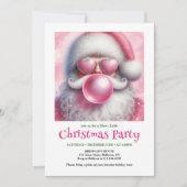 Jolly pink santa bubble gum watercolor holiday   kaart (Voorkant)