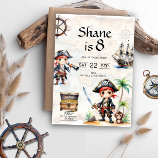 Jolly Pirates 8e verjaardagsfeest Kaart