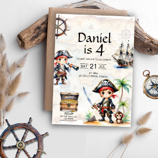 Jolly Pirates vierde verjaardag Kaart