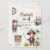 Jolly Pirates vierde verjaardag Kaart (Voorkant)