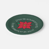 Jolly Poinsettia Kerst Papier Borden Papieren Bordje (Gekanteld)