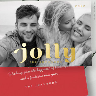 Jolly Prettige feestdagen Modern Simple Family Fot