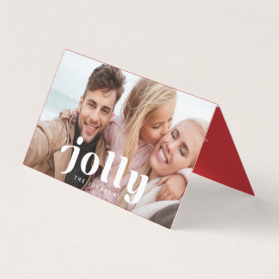 Jolly Prettige feestdagen Modern Simple Family Fot Visitekaartje