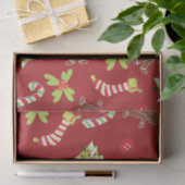 Jolly Red Christmas Candy Canes, peperkoek Tissuepapier (Geschenk)