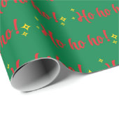 Jolly Red Ho Ho Ho Kerstcadeau Groen Naadloos Cadeaupapier (Rol Hoek)