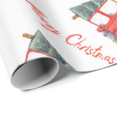 Jolly Red Klassieke kerstboomtekst Cadeaupapier (Rol Hoek)
