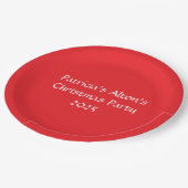 Jolly Red & White: Kerstfeest Papieren Bordje (Gekanteld)