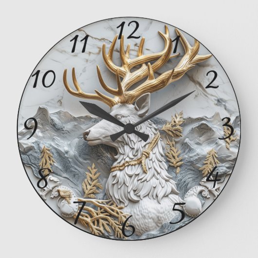 Jolly Reindeer Christmas Fun Grote Klok (Voorkant)