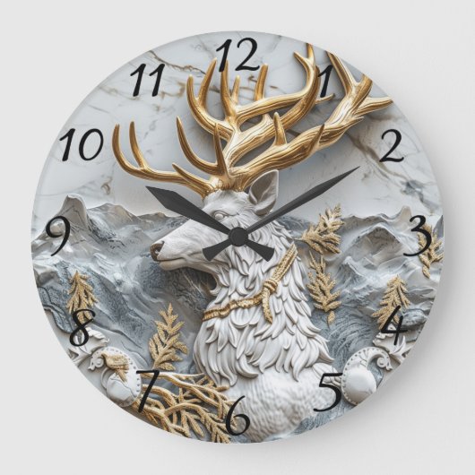 Jolly Reindeer Christmas Fun Grote Klok (Voorkant)