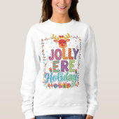 "Jolly Reindeer Holiday Lights Sweatshirt" Trui (Voorkant)