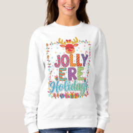 "Jolly Reindeer Holiday Lights Sweatshirt" Trui