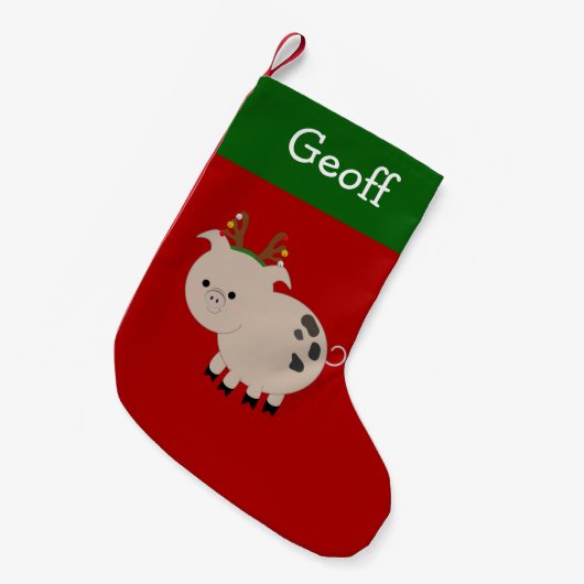 Jolly Reindeer Spotted Pet Stocking Kleine Kerstsok (Voorkant (Hangend))