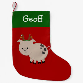 Jolly Reindeer Spotted Pet Stocking Kleine Kerstsok