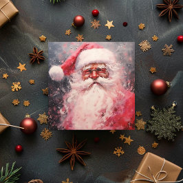  Jolly Retro Santa Claus Feestdagenkaart