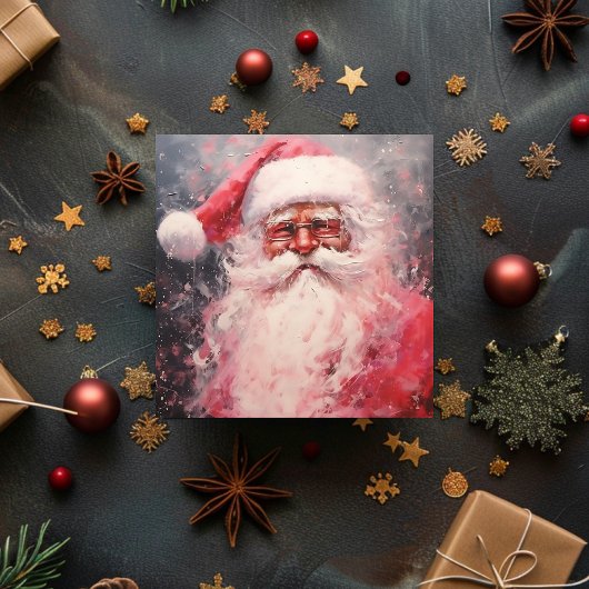 Jolly Retro Santa Claus Feestdagenkaart