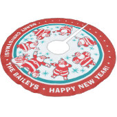 Jolly Retro Santas Kerstboom Rok (Gekanteld)