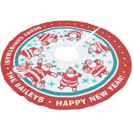  Jolly Retro Santas Kerstboom Rok (Gekanteld)