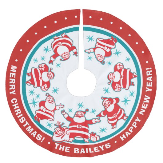 Jolly Retro Santas Kerstboom Rok (Voorkant)