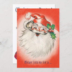 Jolly Retro Sinterklaas Kerstfeest Uitnodiging