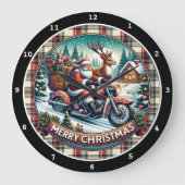 Jolly Rider Santa" - Motorfiets Kerstmis Grote Klok (Voorkant)