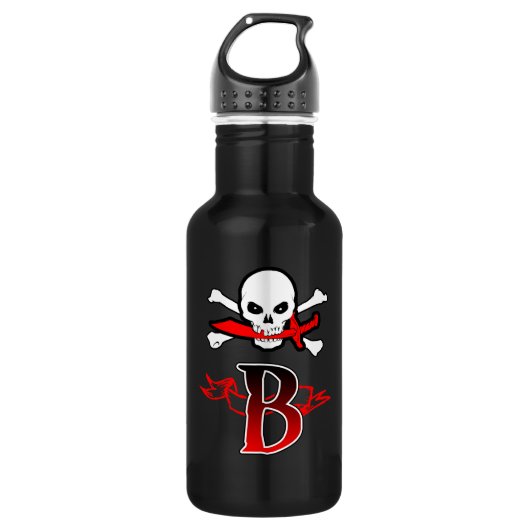 Jolly Roger B Monogram Initiaal Waterfles (Voorkant)