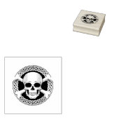 Jolly Roger, botten en schedel, celtische knoop Rubberstempel (Gestempeld)