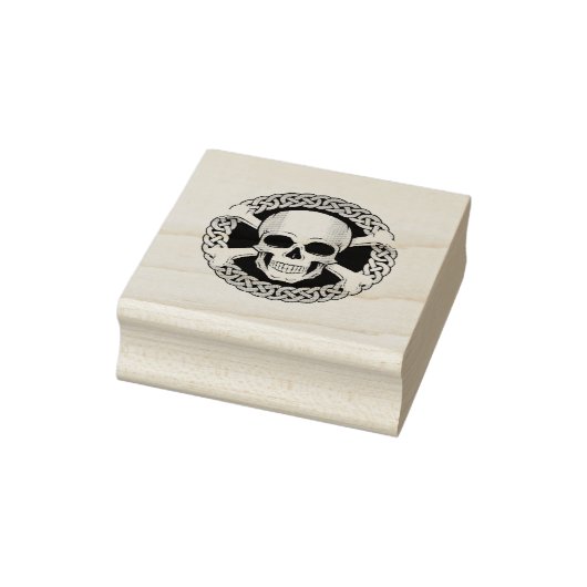 Jolly Roger, botten en schedel, celtische knoop Rubberstempel (Stempel)