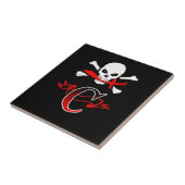 Jolly Roger C Monogram Initiaal Tegeltje (Zijkant)