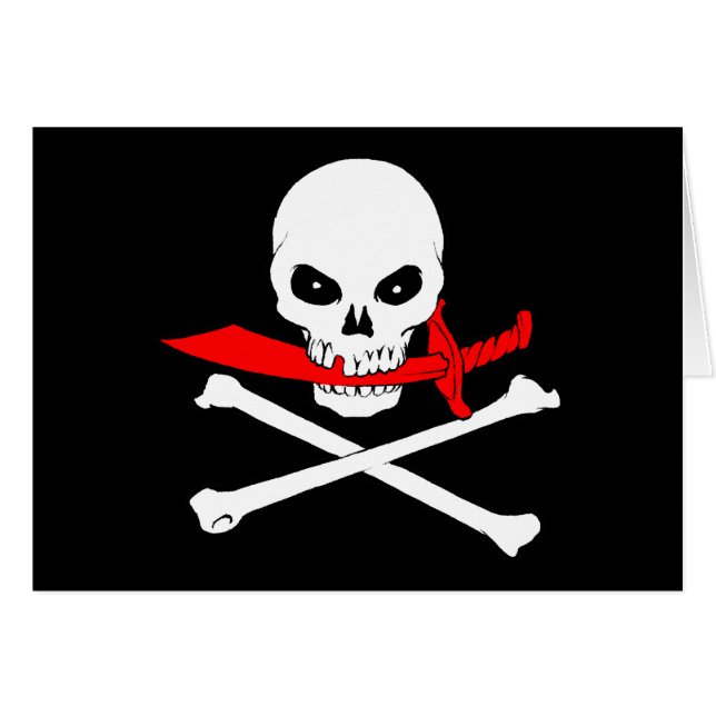 Jolly Roger (cutlass) Wenskaart (Voorkant Horizontaal)