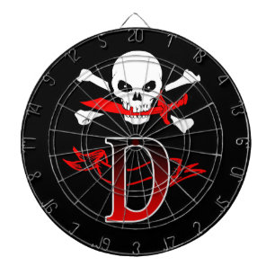 Jolly Roger D Monogram Initiaal Dartbord