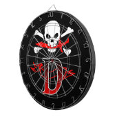 Jolly Roger D Monogram Initiaal Dartbord (Voorkant Rechts)