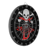 Jolly Roger D Monogram Initiaal Dartbord (Voorkant Links)