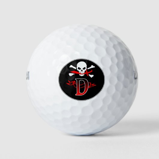 Jolly Roger D Monogram Initiaal Golfballen (Voorkant)