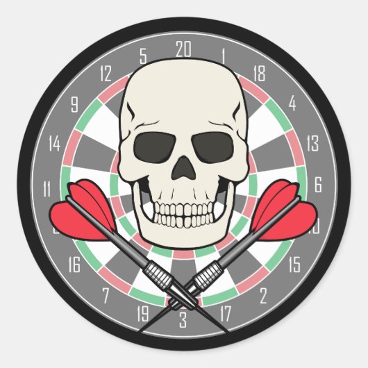 Jolly Roger Dartboard Sticker (Voorkant)