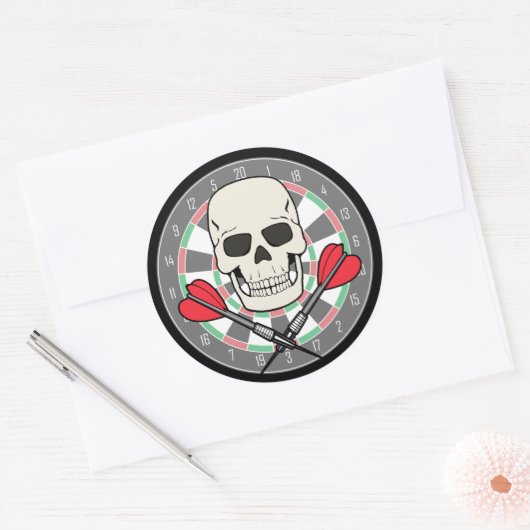 Jolly Roger Dartboard Sticker (Envelop)