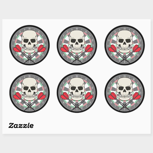 Jolly Roger Dartboard Sticker (Vel)