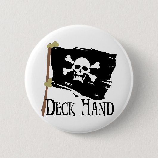 Jolly Roger Deck Hand Ronde Button 5,7 Cm (Voorkant)