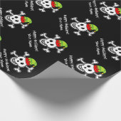 Jolly Roger elf schedel grappige kerstfeestdag Cadeaupapier (Hoek)