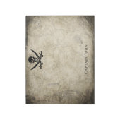 Jolly Roger en Name on  Map Notitieblok (Linkerzijde)