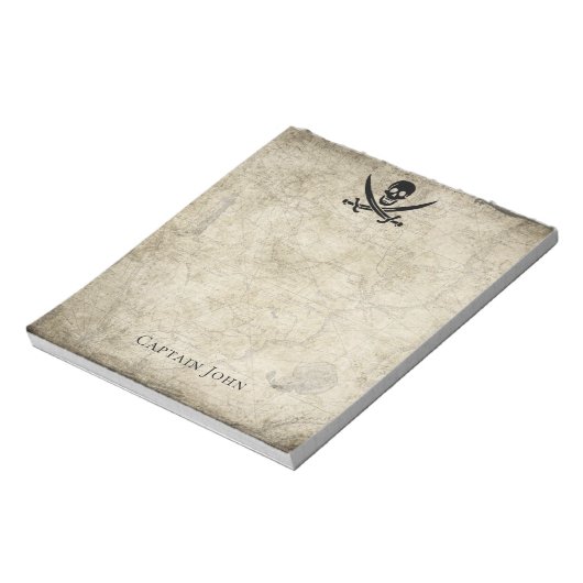 Jolly Roger en Name on Map Notitieblok (Linkerzijde)