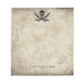 Jolly Roger en Name on Map Notitieblok (Voorkant)