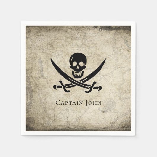 Jolly Roger en Name on Map Servet (Voorkant)