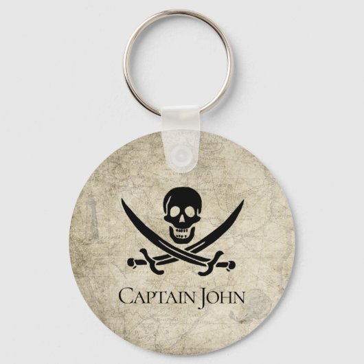 Jolly Roger en Name on Sleutelhanger (Voorkant)